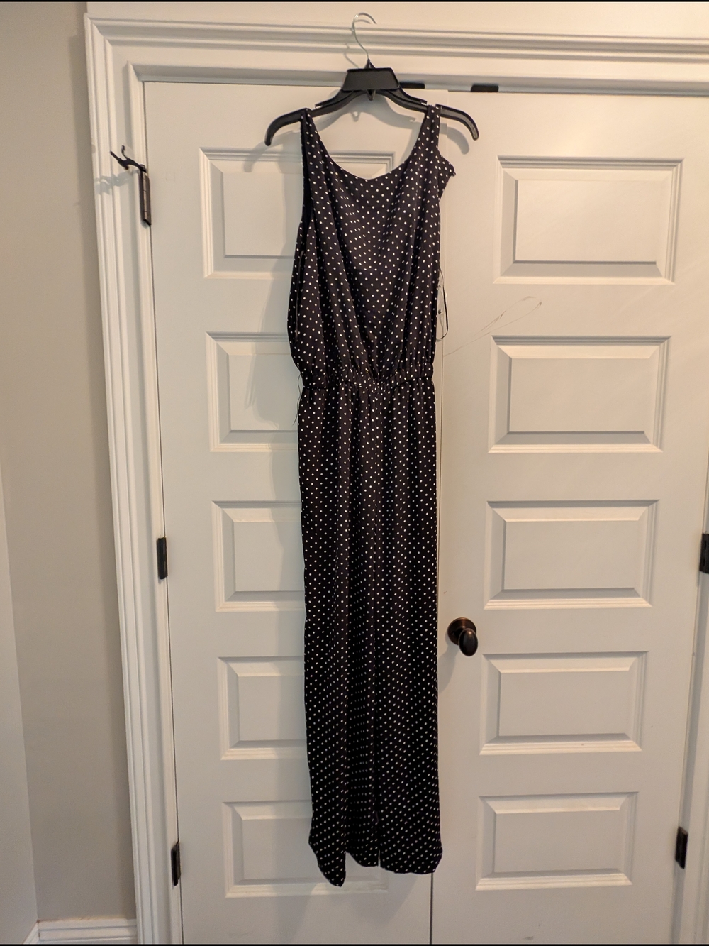Vince Camuto Black Maxi Dress with White Polka Dots